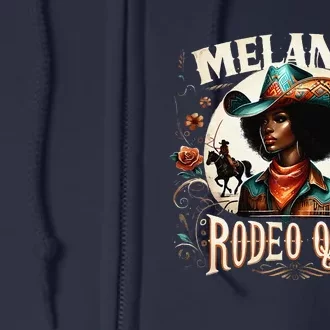 Melanin Rodeo Queen Africanamerican Melanin Cowgirl Full Zip Hoodie