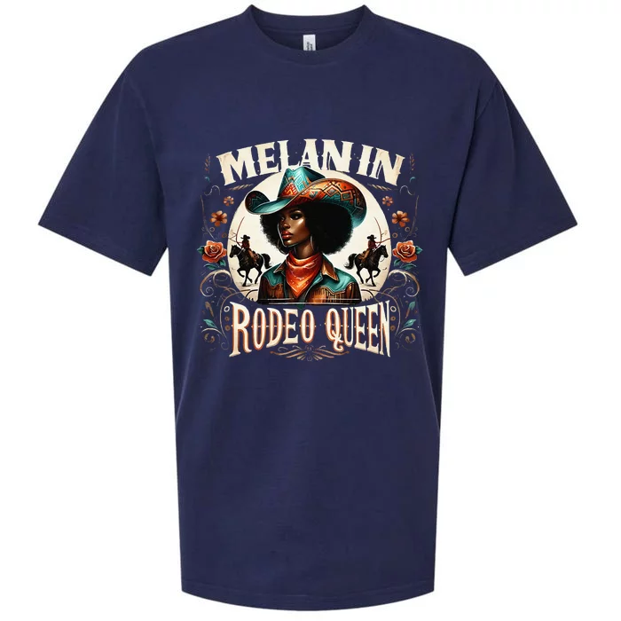 Melanin Rodeo Queen Africanamerican Melanin Cowgirl Sueded Cloud Jersey T-Shirt