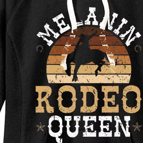 Melanin Rodeo Queen Bronc Riding African American Cowgirl Women's Fleece Hoodie