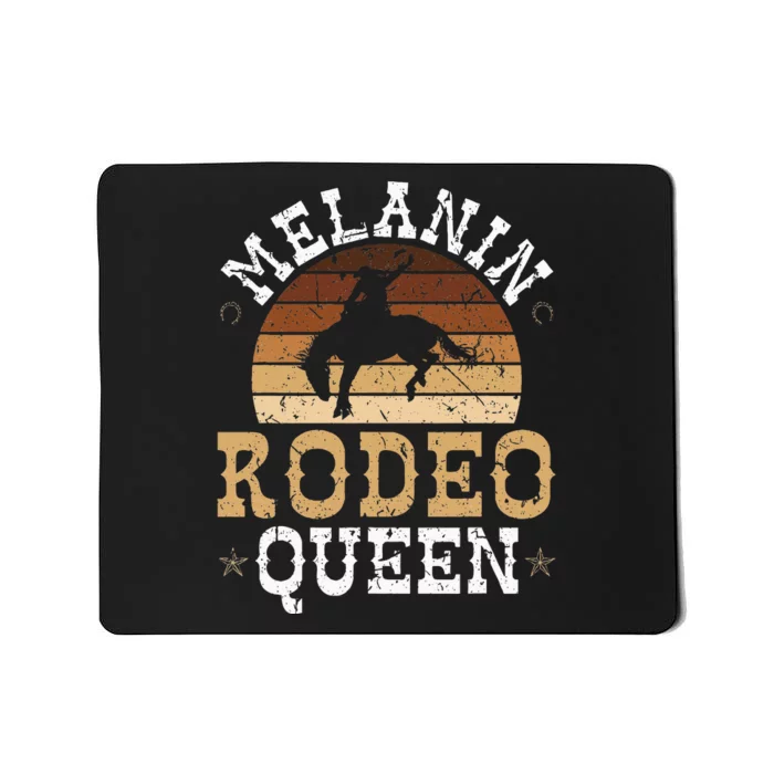 Melanin Rodeo Queen Bronc Riding African American Cowgirl Mousepad