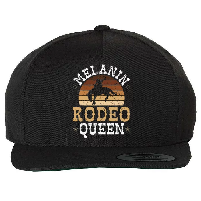 Melanin Rodeo Queen Bronc Riding African American Cowgirl Wool Snapback Cap