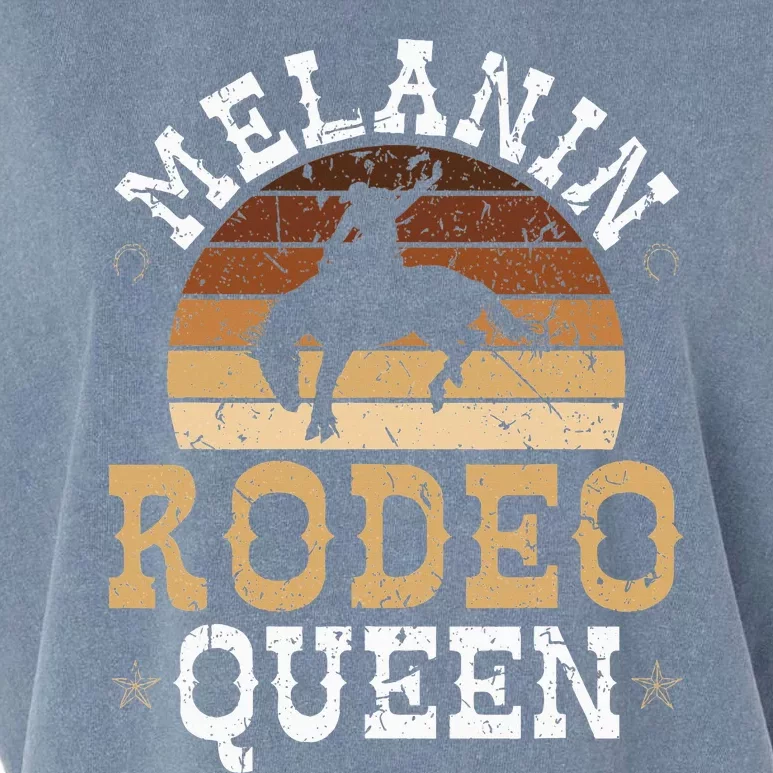 Melanin Rodeo Queen Bronc Riding African American Cowgirl Garment-Dyed Women's Muscle Tee