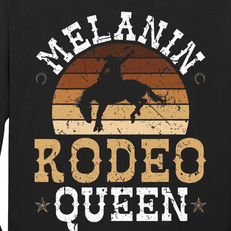 Melanin Rodeo Queen Bronc Riding African American Cowgirl Long Sleeve Shirt