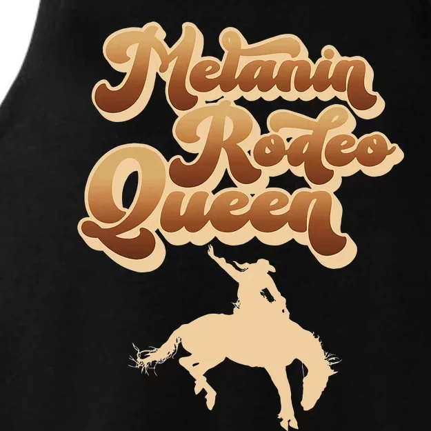 Melanin Rodeo Queen African American Southern Cowgirl Ladies Tri-Blend Wicking Tank