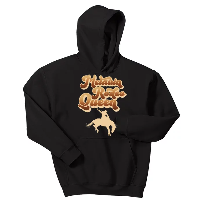 Melanin Rodeo Queen African American Southern Cowgirl Kids Hoodie