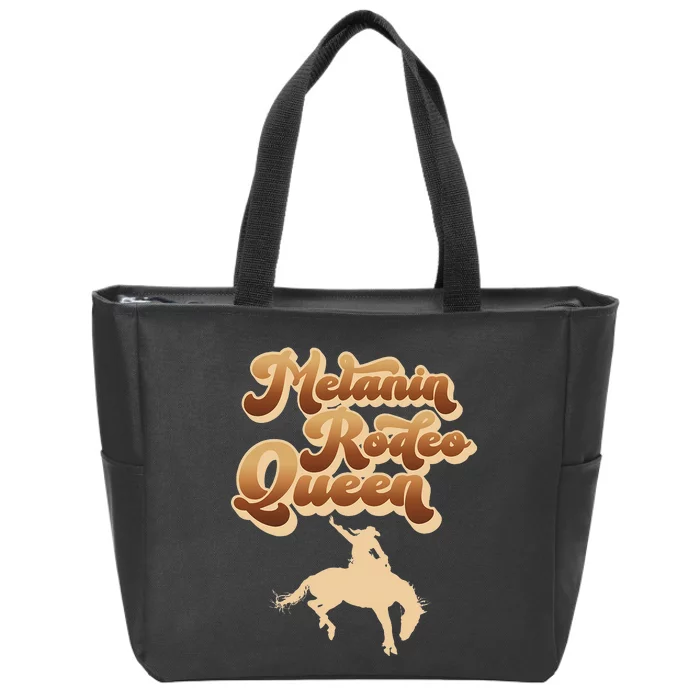 Melanin Rodeo Queen African American Southern Cowgirl Zip Tote Bag