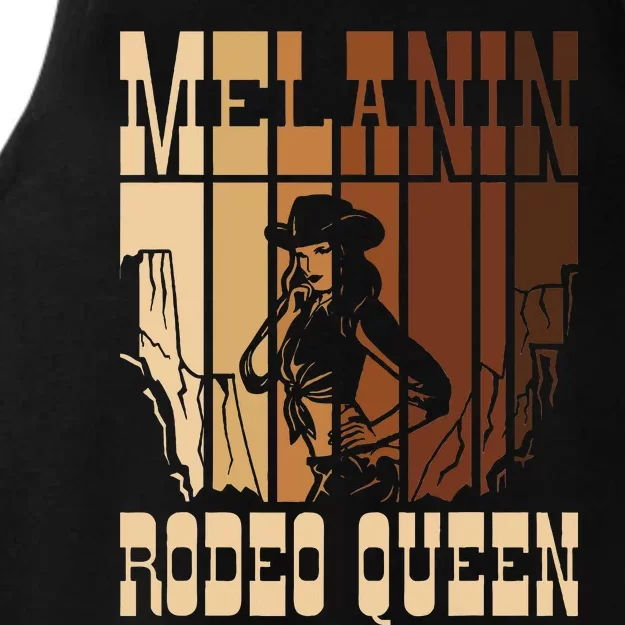 Melanin Rodeo Queen Countrygirl African American Cowgirl Ladies Tri-Blend Wicking Tank