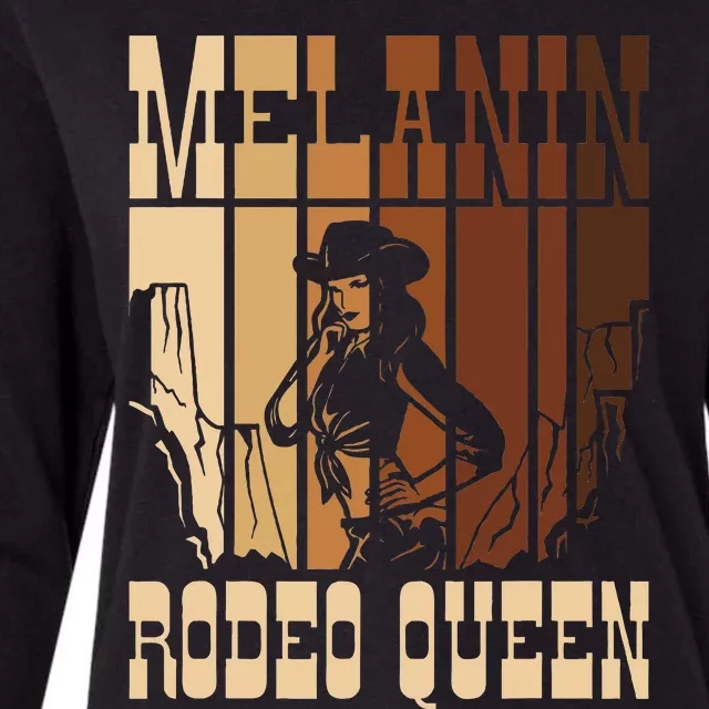 Melanin Rodeo Queen Countrygirl African American Cowgirl Womens Cotton Relaxed Long Sleeve T-Shirt