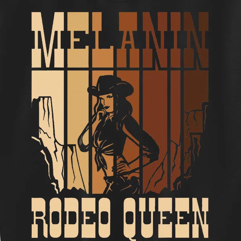 Melanin Rodeo Queen Countrygirl African American Cowgirl Kids Sweatshirt