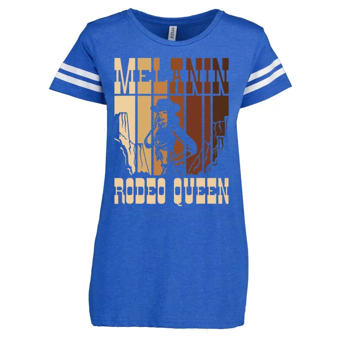 Melanin Rodeo Queen Countrygirl African American Cowgirl Enza Ladies Jersey Football T-Shirt