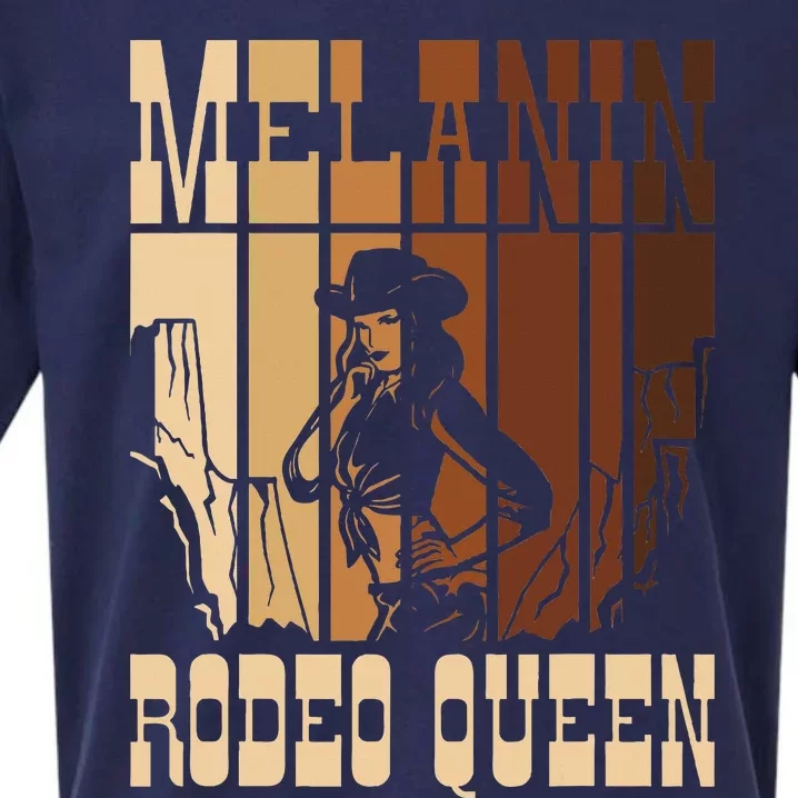 Melanin Rodeo Queen Countrygirl African American Cowgirl Sueded Cloud Jersey T-Shirt