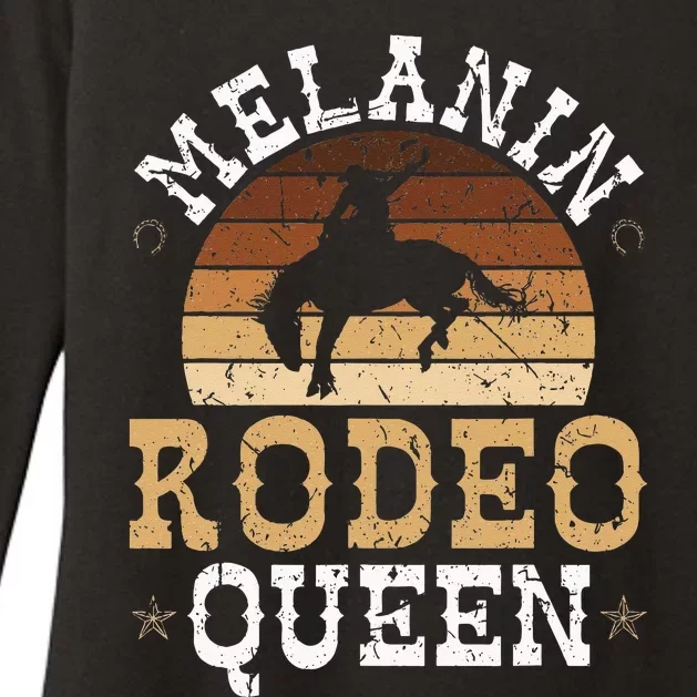 Melanin Rodeo Queen Bronc Riding African American Cowgirl Womens CVC Long Sleeve Shirt