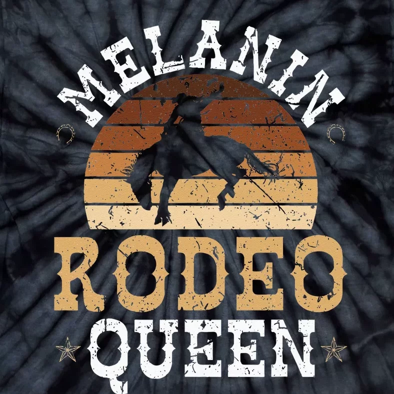 Melanin Rodeo Queen Bronc Riding African American Cowgirl Tie-Dye T-Shirt