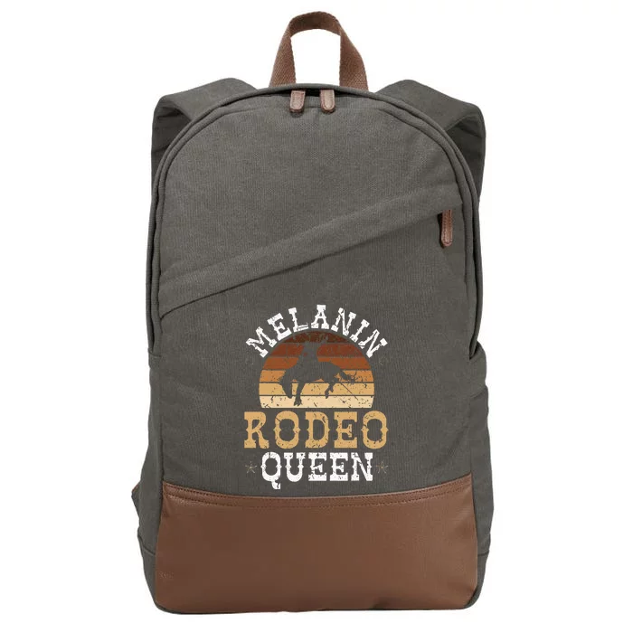 Melanin Rodeo Queen Bronc Riding African American Cowgirl Cotton Canvas Backpack