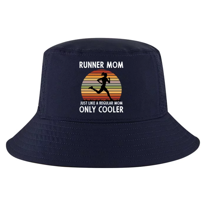 Mom Running Runner Mom Just Like A Regular Mom Marathon Moms Gift Cool Comfort Performance Bucket Hat