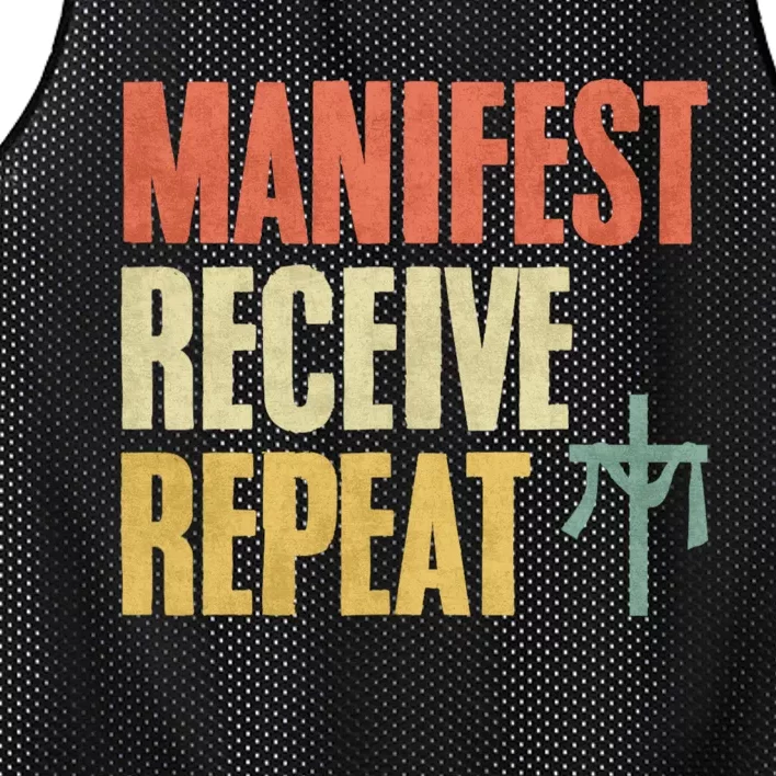 Manifest Receive Repeat Positive Thinking Law Of Attraction Mesh Reversible Basketball Jersey Tank