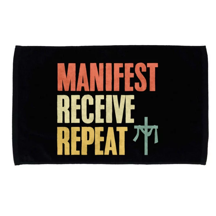 Manifest Receive Repeat Positive Thinking Law Of Attraction Microfiber Hand Towel