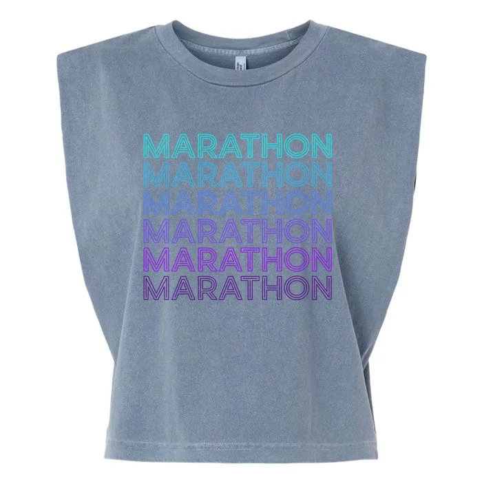 Marathon Runner Running Retro Gift Garment-Dyed Women's Muscle Tee