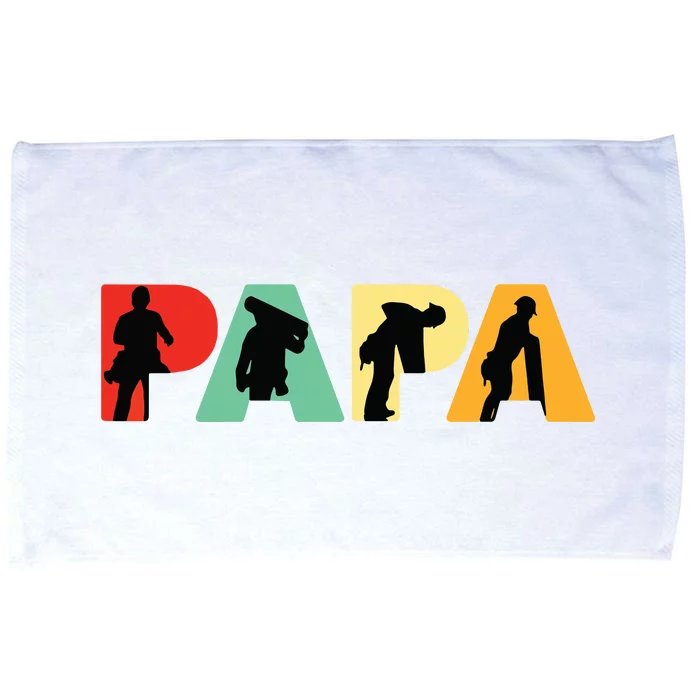 Men Retro Roofer Dad T Funny Papa Roofer Microfiber Hand Towel