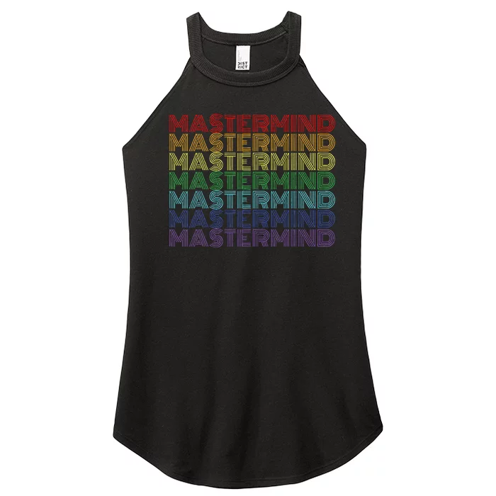 Mastermind Retro Rainbow Gift For Music Fan Women’s Perfect Tri Rocker Tank