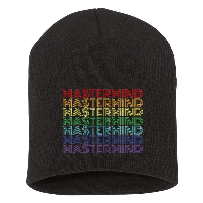 Mastermind Retro Rainbow Gift For Music Fan Short Acrylic Beanie