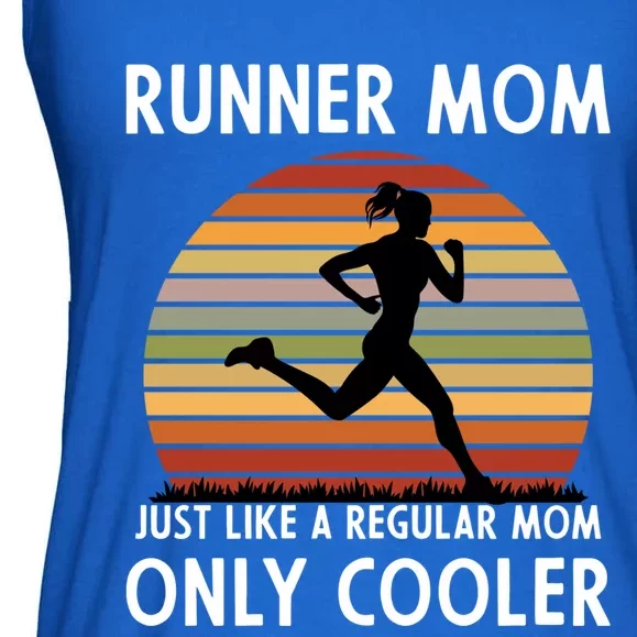 Mom Running Runner Mom Just Like A Regular Mom Marathon Moms Gift Ladies Essential Flowy Tank