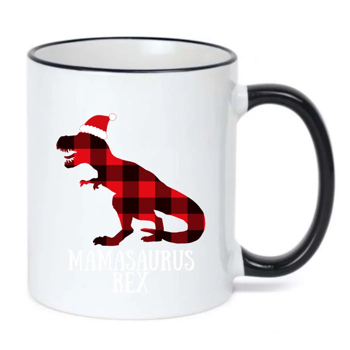 Mamasaurus Rex Red Check Trex Christmas Merch Great Gift Black Color Changing Mug