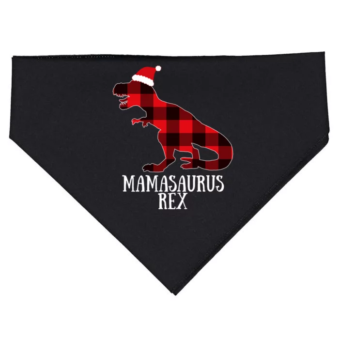 Mamasaurus Rex Red Check Trex Christmas Merch Great Gift USA-Made Doggie Bandana