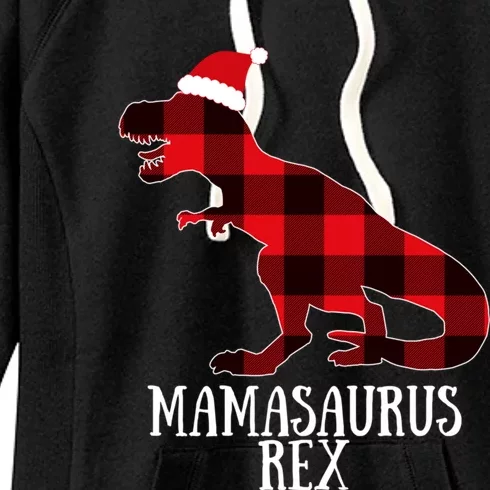 Mamasaurus Rex Red Check Trex Christmas Merch Great Gift Women's Fleece Hoodie