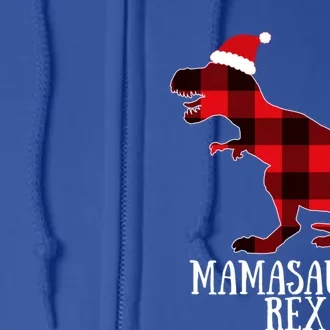 Mamasaurus Rex Red Check Trex Christmas Merch Great Gift Full Zip Hoodie