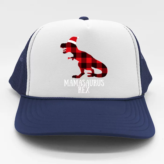 Mamasaurus Rex Red Check Trex Christmas Merch Great Gift Trucker Hat