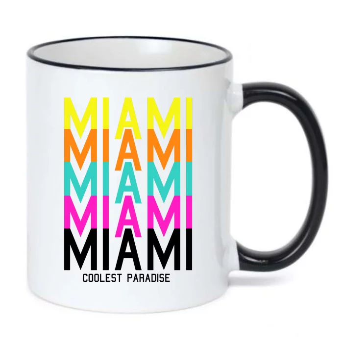 Miami Retro Repeat Black Color Changing Mug