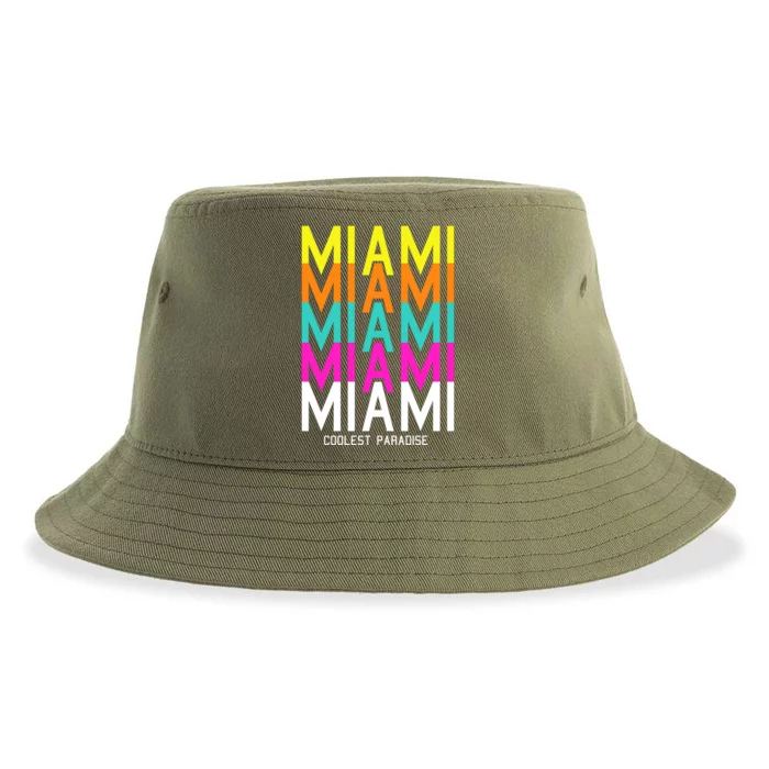 Miami Retro Repeat Sustainable Bucket Hat