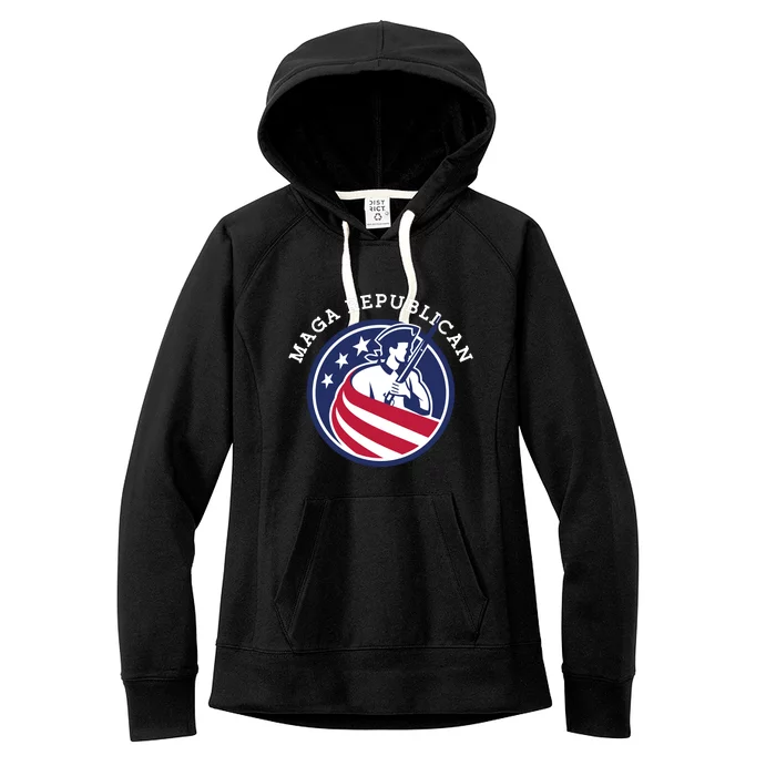 MAGA Republican Conservative Anti Biden Women's Fleece Hoodie