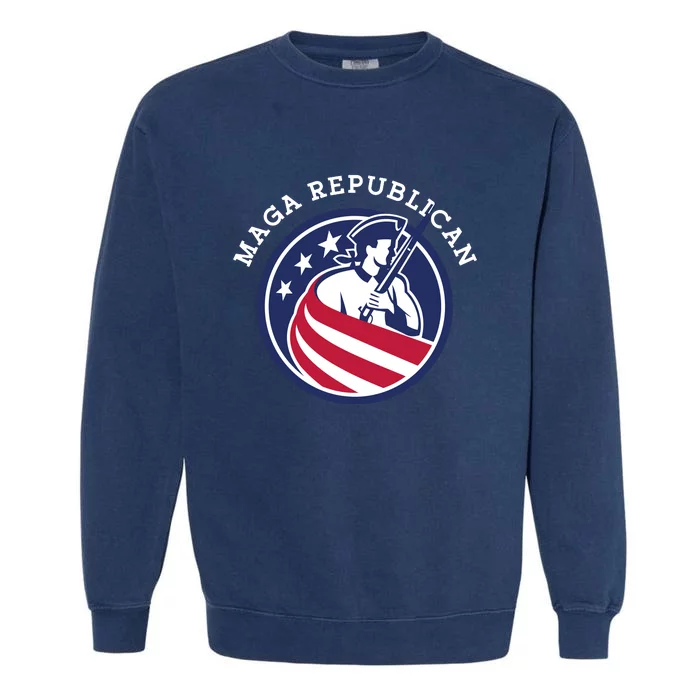 MAGA Republican Conservative Anti Biden Garment-Dyed Sweatshirt