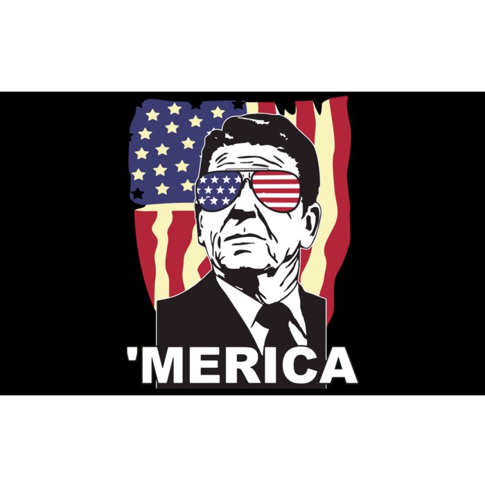 Merica Ronald Reagan Funny Usa Stars And Strips Proud American Bumper Sticker