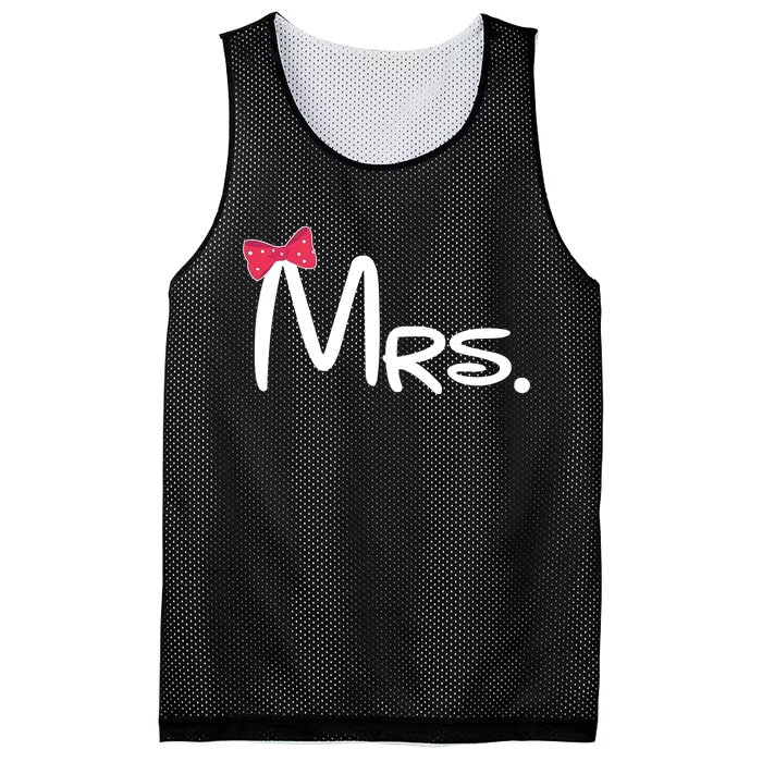 Mrs. Bow Tie Cute Matching Couples Mesh Reversible Basketball Jersey Tank