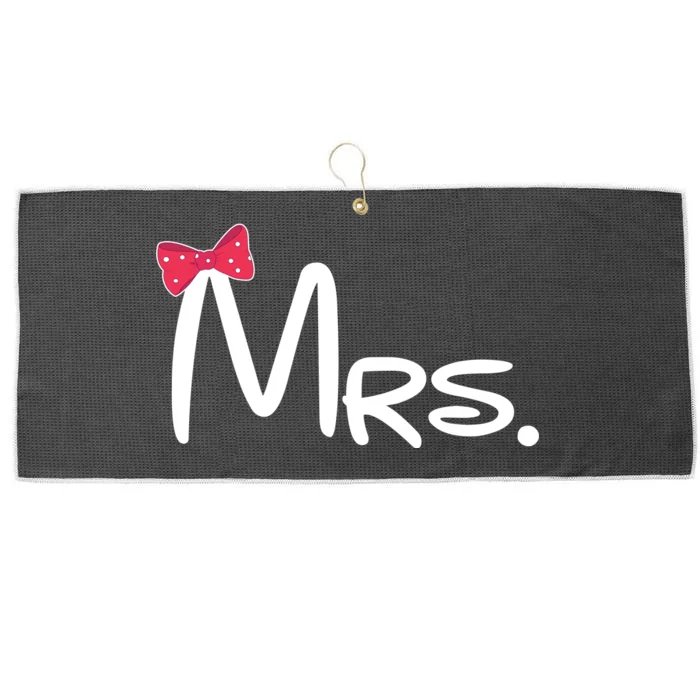 Mrs. Bow Tie Cute Matching Couples Large Microfiber Waffle Golf Towel