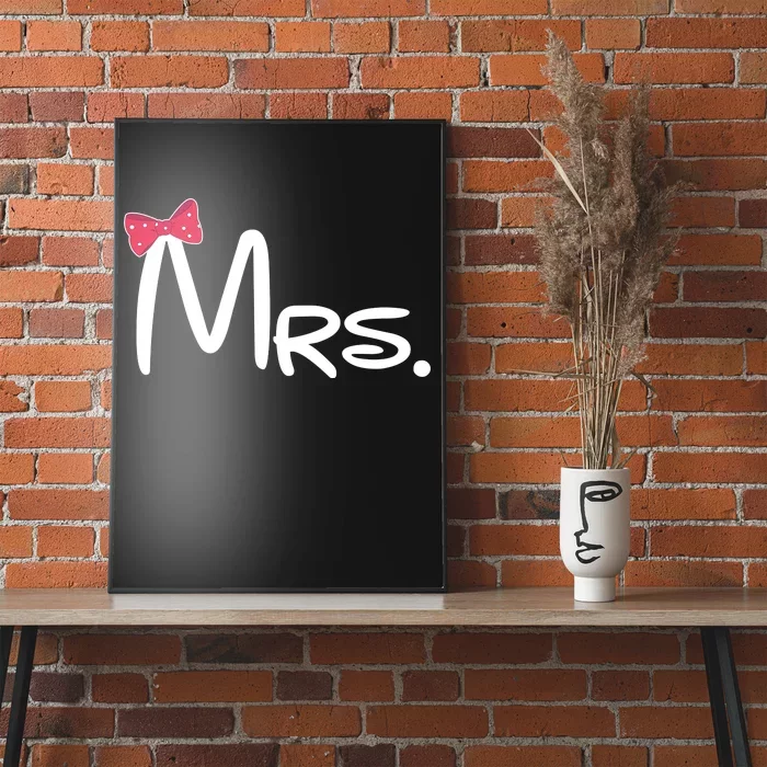 Mrs. Bow Tie Cute Matching Couples Poster