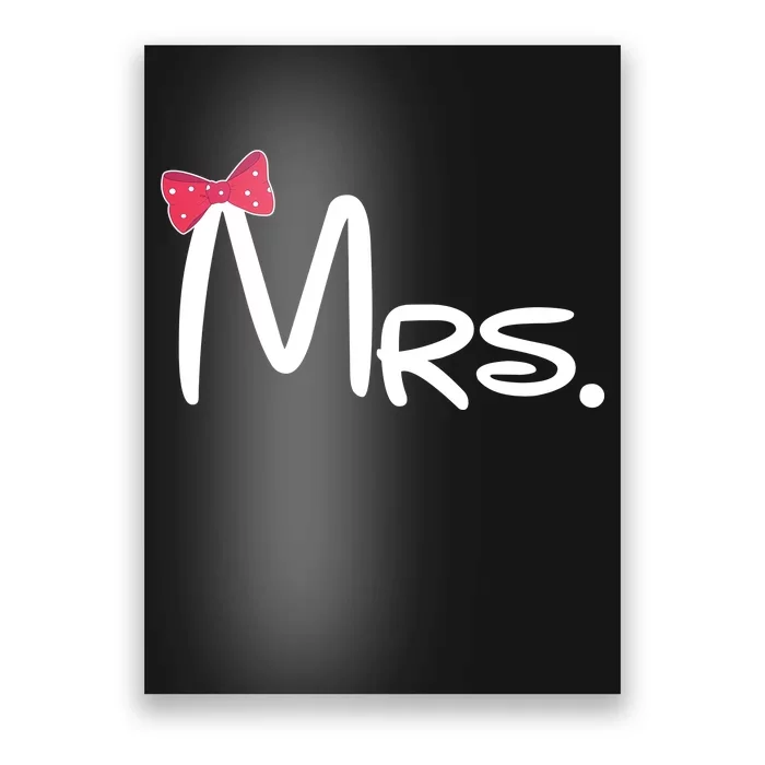 Mrs. Bow Tie Cute Matching Couples Poster