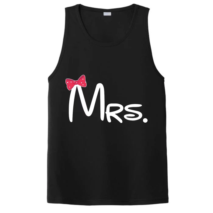 Mrs. Bow Tie Cute Matching Couples Performance Tank