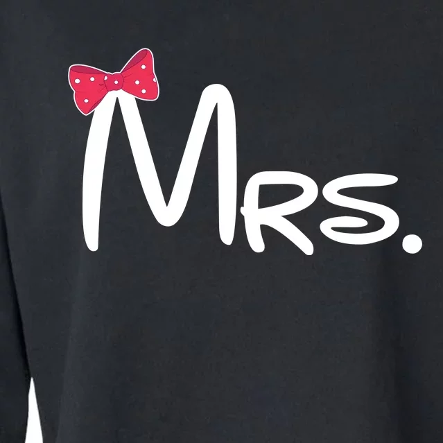 Mrs. Bow Tie Cute Matching Couples Cropped Pullover Crew