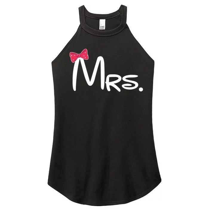 Mrs. Bow Tie Cute Matching Couples Women’s Perfect Tri Rocker Tank