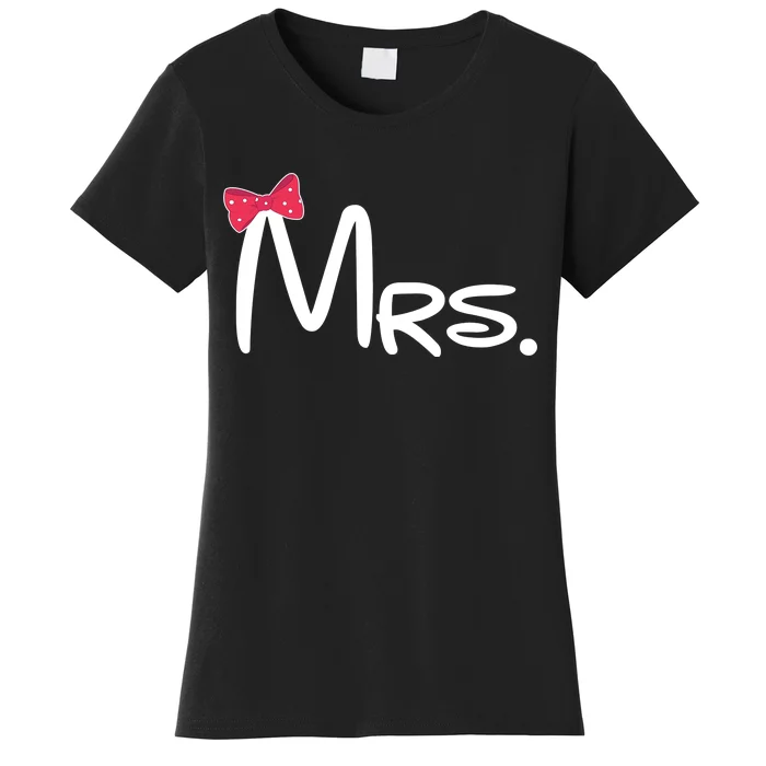 Mrs. Bow Tie Cute Matching Couples Women's T-Shirt