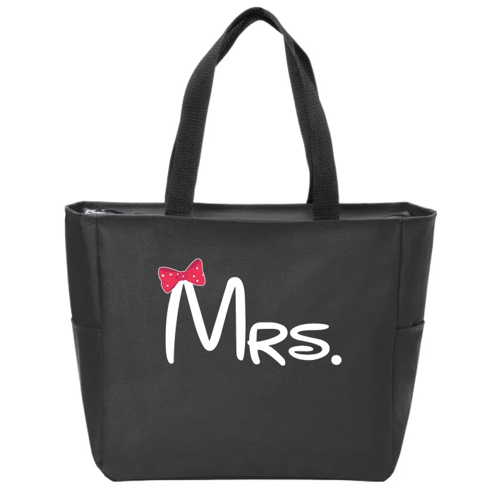 Mrs. Bow Tie Cute Matching Couples Zip Tote Bag