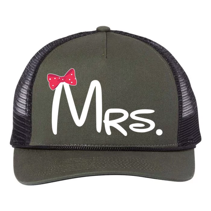 Mrs. Bow Tie Cute Matching Couples Retro Rope Trucker Hat Cap