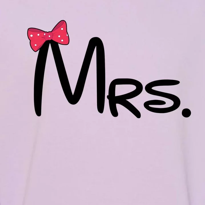 Mrs. Bow Tie Cute Matching Couples Garment-Dyed Sweatshirt