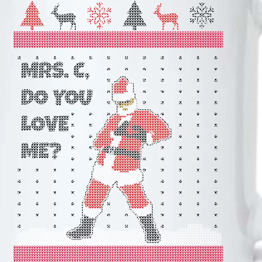 Mrs. C Do You Love Me Ugly Christmas Sweater Black Color Changing Mug