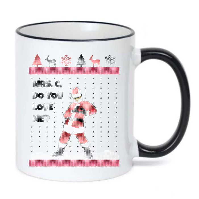 Mrs. C Do You Love Me Ugly Christmas Sweater Black Color Changing Mug