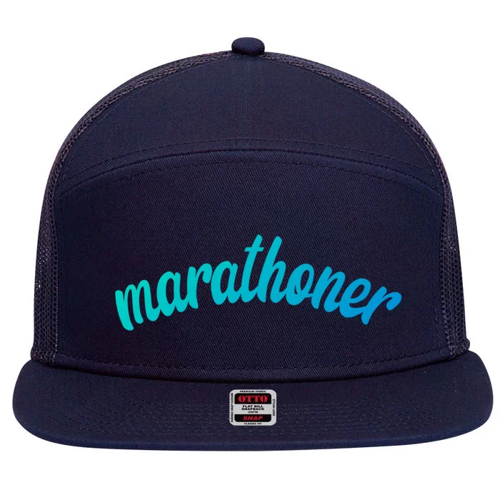 Marathoner Running Super Power Running S S Funny Gift 7 Panel Mesh Trucker Snapback Hat